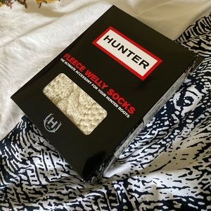 HUNTER WELLY SOCKS CROCHET CREAM